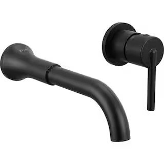 Trinsic 1-Handle Wall Mount Bathroom Faucet Trim Kit in Matte Black (Valve Not Included) | The Home Depot