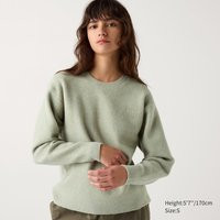 Uniqlo - Soufflé Yarn Crew Neck Jumper - Green - M | UNIQLO (UK)