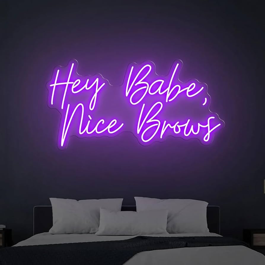 Hey Babe Nice Brows Neon Sign Handmade Neon Sign for Hair Beauty Salon Neon Makeup Studio Decor B... | Amazon (US)