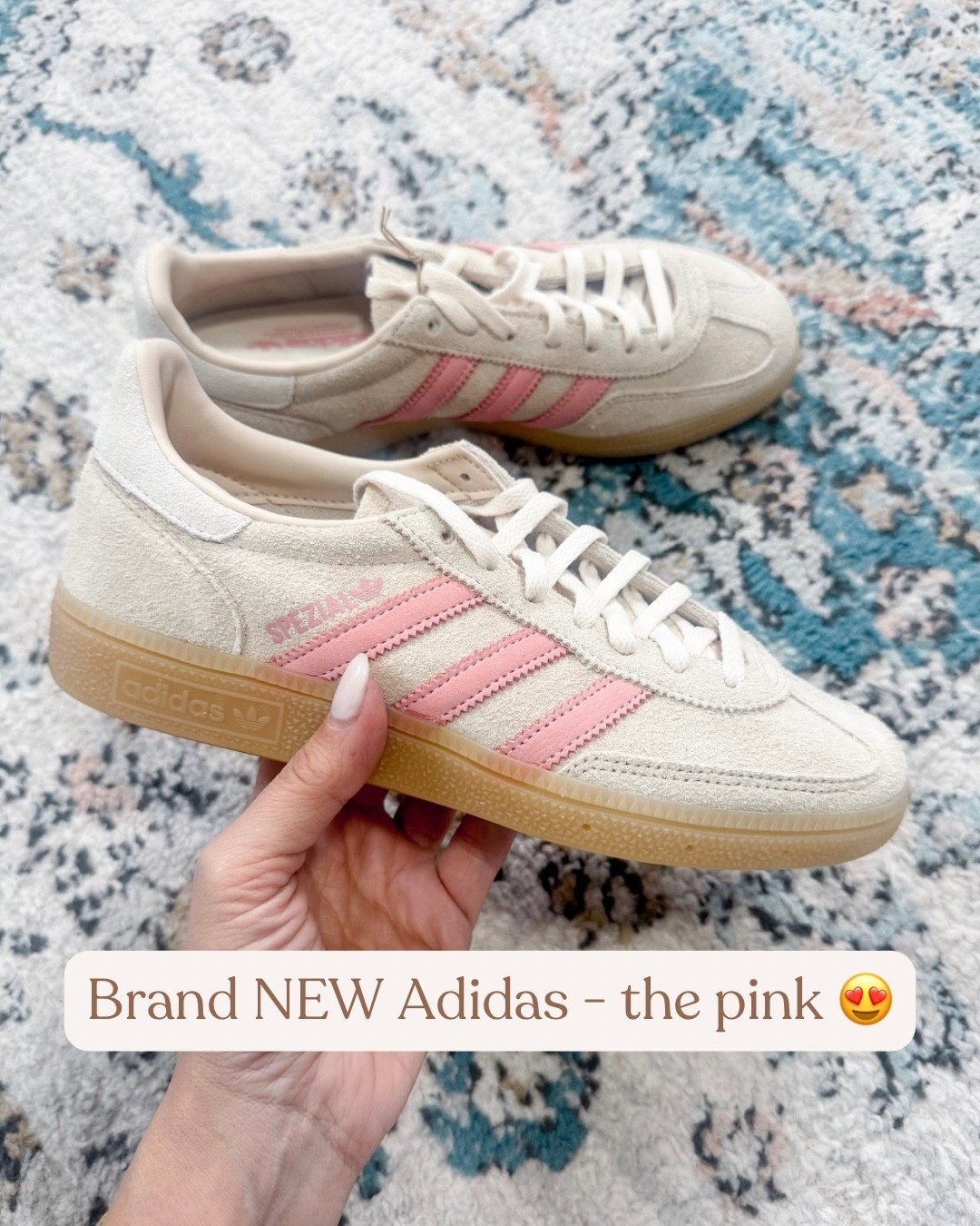 In love 
Size 1/2 down 
Adidas Handball
Crystal pink 

#LTKootd #LTKfitnessgoals