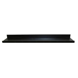 inPlace 60 in. W x 4.5 in. D x 3.5 in. H Black MDF Large Picture Ledge Floating Wall Shelf 908468... | The Home Depot