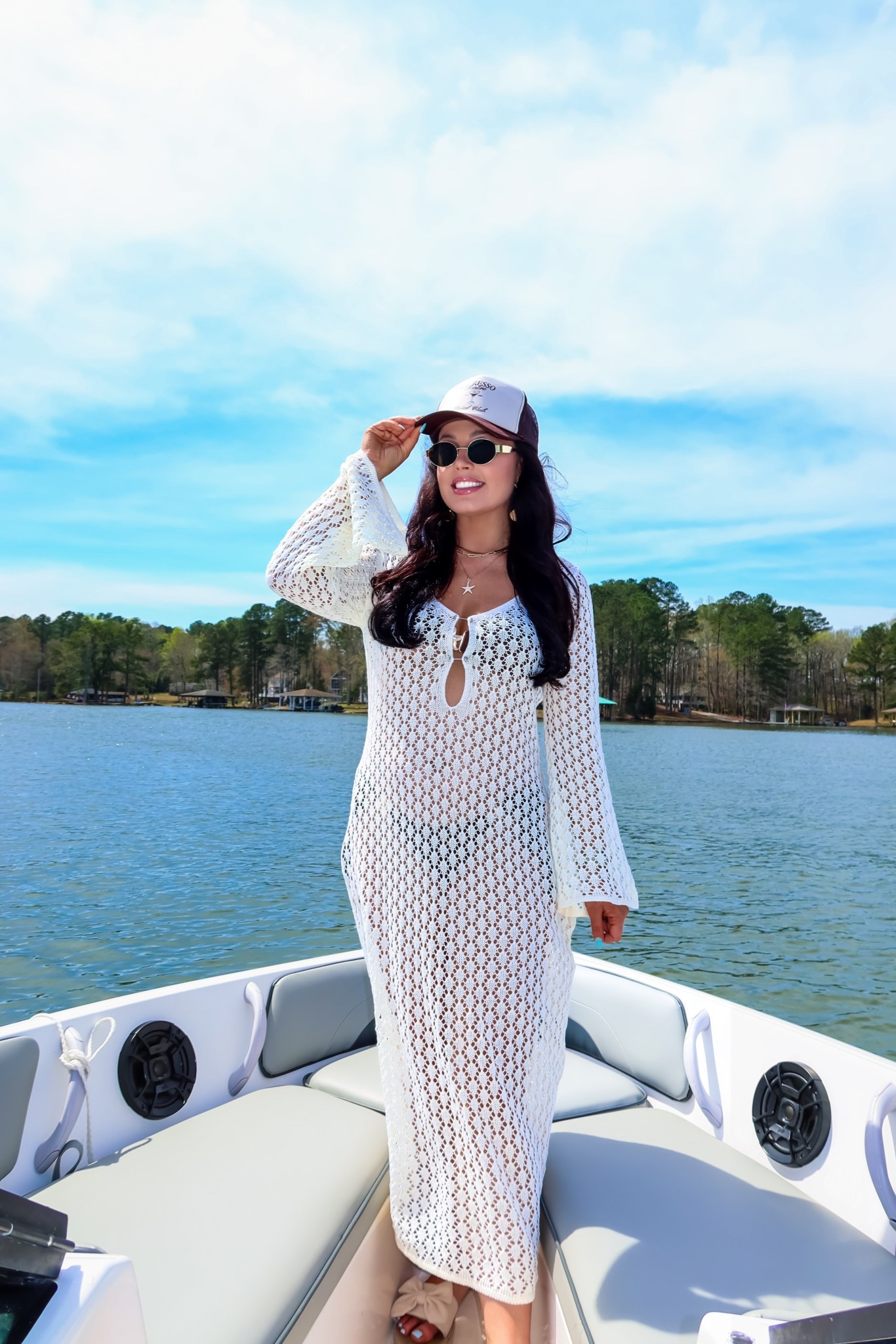 Under $32 Amazon crochet knit coverup (medium, 5+colors), under $30 Amazon brown seashell bikini (medium), under $20 Amazon espresso social club hat and under $15 Amazon oval gold sunglasses #founditonamazon 

#LTKBump #LTKSwim #LTKFindsUnder50