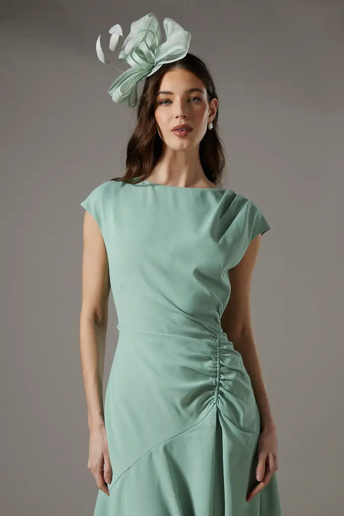 Drape Side Cap Sleeve Midi Dress | Nordstrom