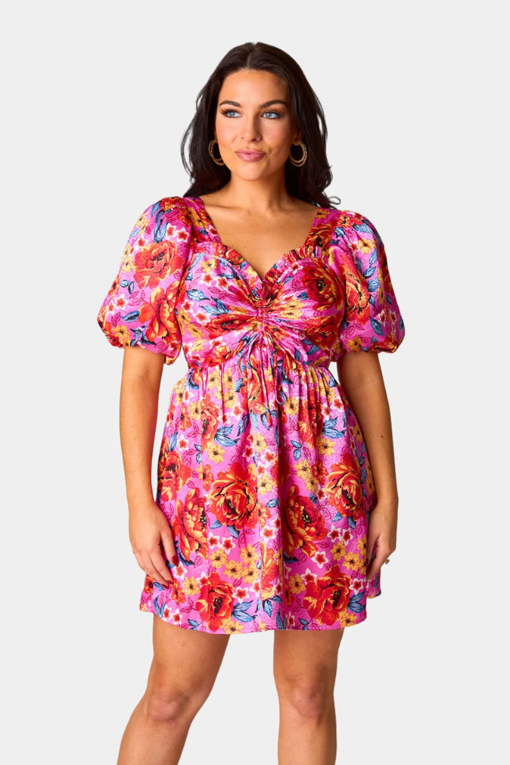 BuddyLove | Hannah Elastic Waist Mini Dress | Daisy Days | BuddyLove