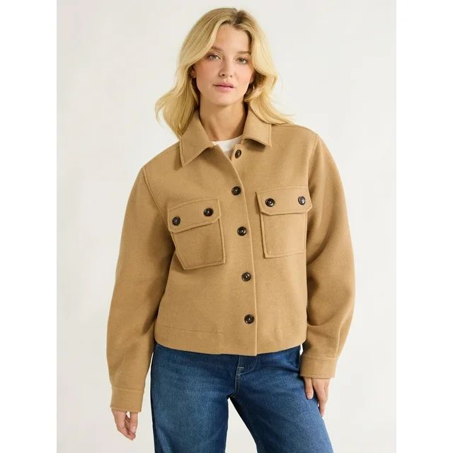 Free Assembly Women's Cropped Utility Jacket, XS-XXL - Walmart.com | Walmart (US)