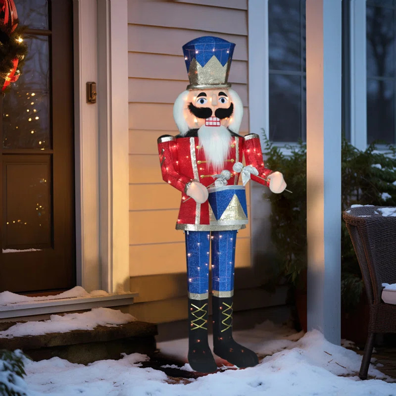 Gutierrez 5 ft Warm White Lighted Soldier Nutcracker Holiday Yard Decoration Lighted Display | Wayfair North America