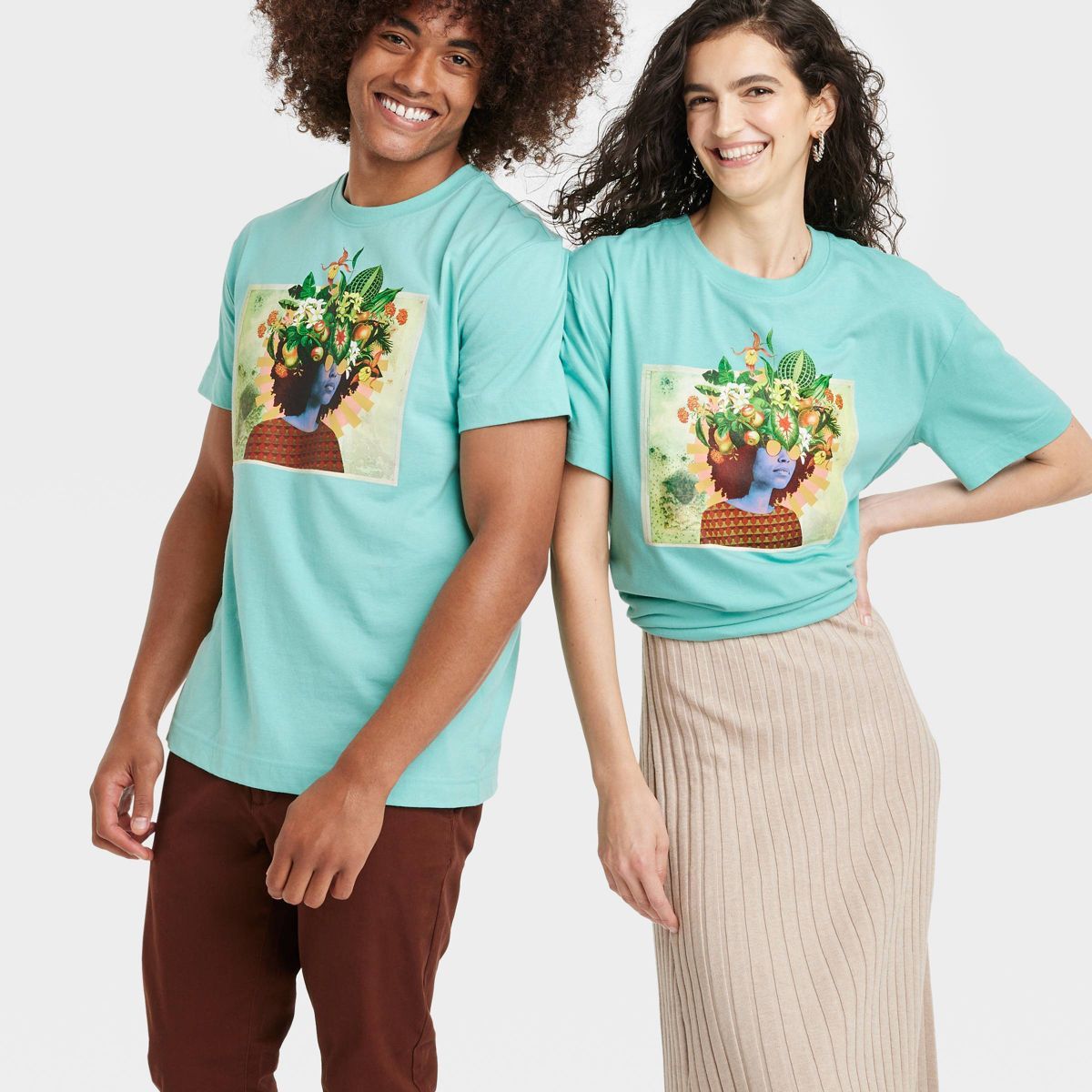 Latino Heritage Month Adult Short Sleeve 'Fruit' Graphic T-Shirt - Teal Green | Target
