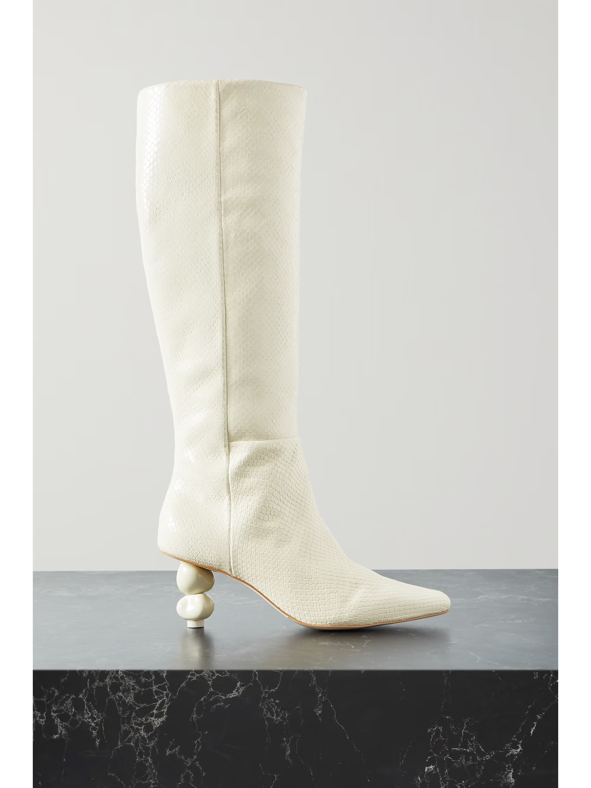 Lola snake-effect leather knee boots | NET-A-PORTER (US)