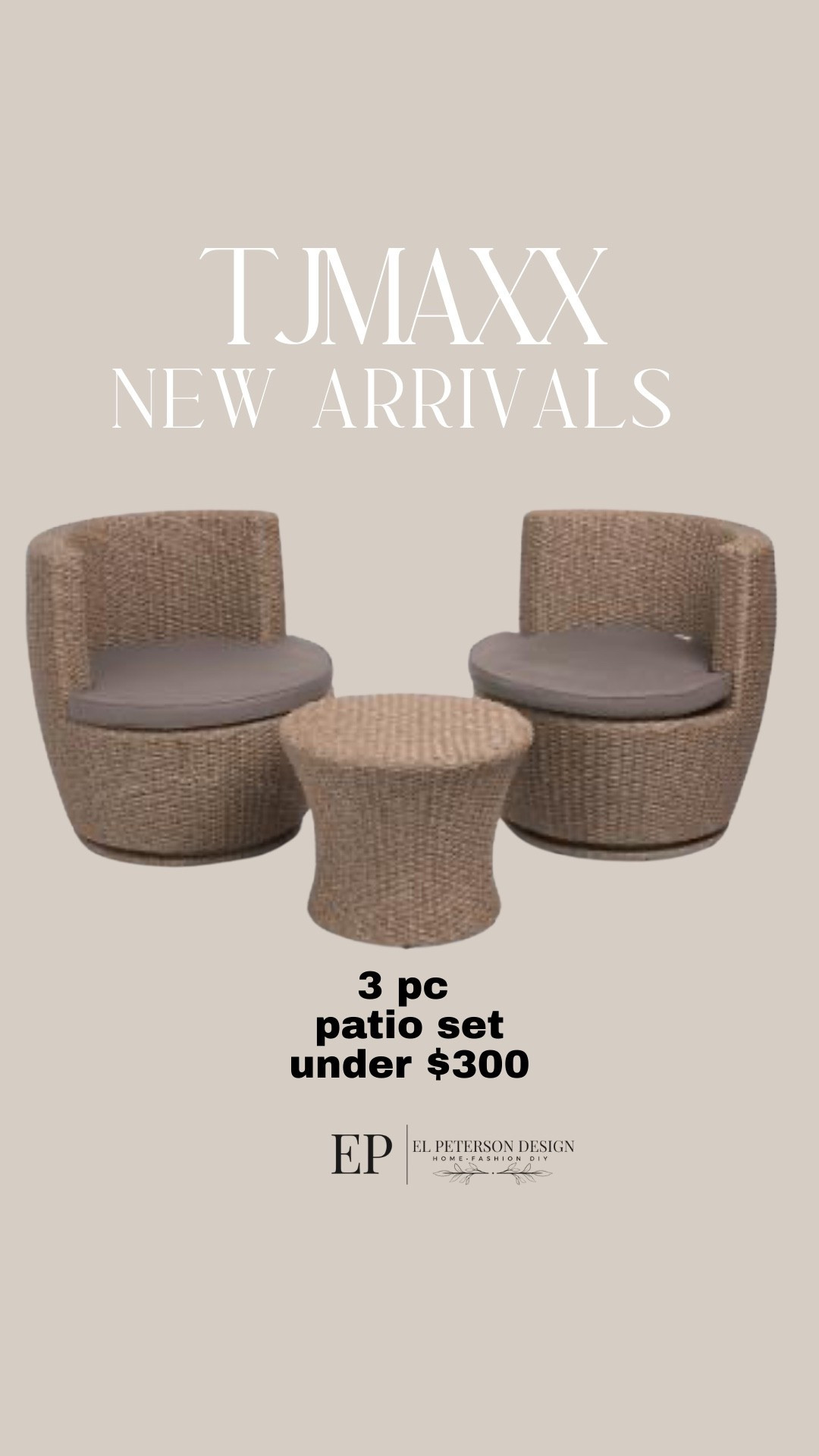 Tjmaxx
3 pc patio set 
Under $300

#LTKHome