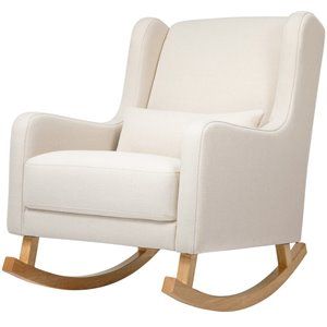 Babyletto Kai Rocker In Performance Natural Eco-Twill with Light Legs | Cymax
