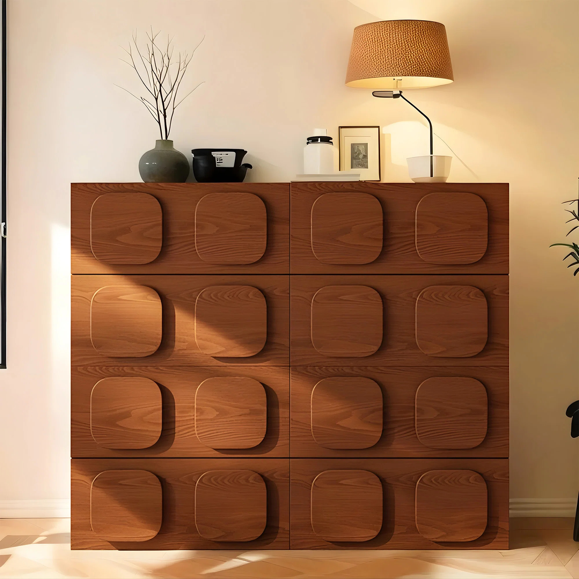 STIRPO 19.69" Media Console, Brown Solid Wood with Vent, Side Table, Night Stands,1 Piece | Wayfa... | Wayfair North America