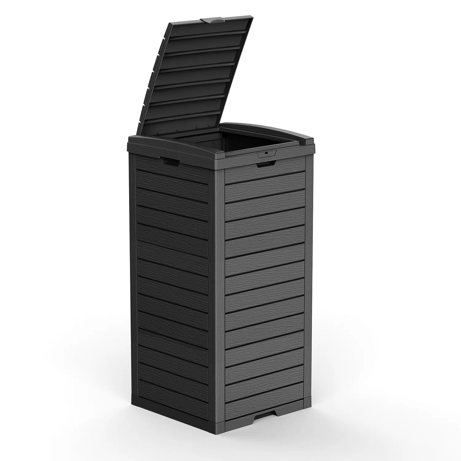 35 Gallon Outdoor Trash Can With Removable Base Tray, Weather Resistant Resin | Wayfair North America