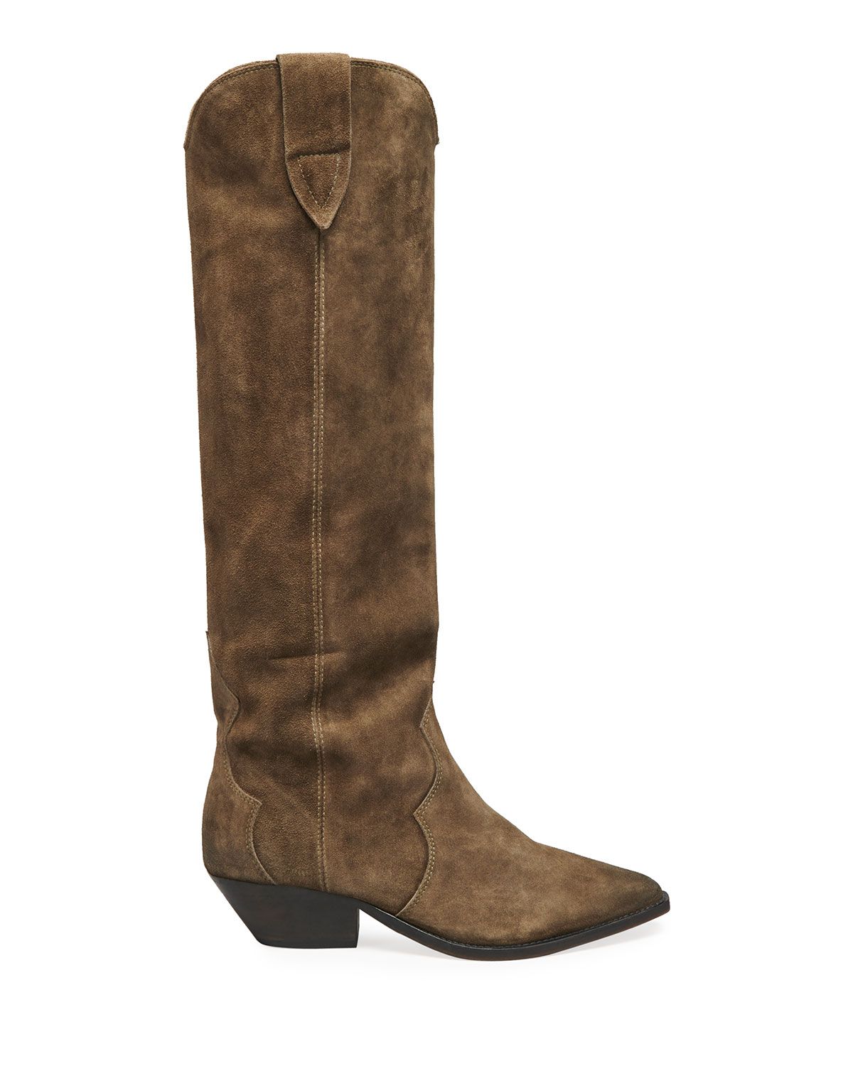 Isabel Marant Denvee Suede Western Knee Boots | Neiman Marcus