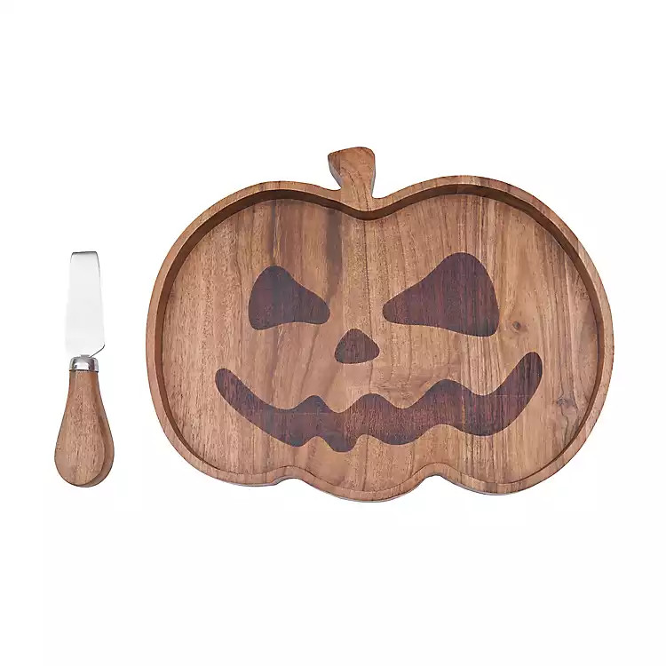 New! Halloween Pumpkin Serving Board with Spreader | Kirkland's Home