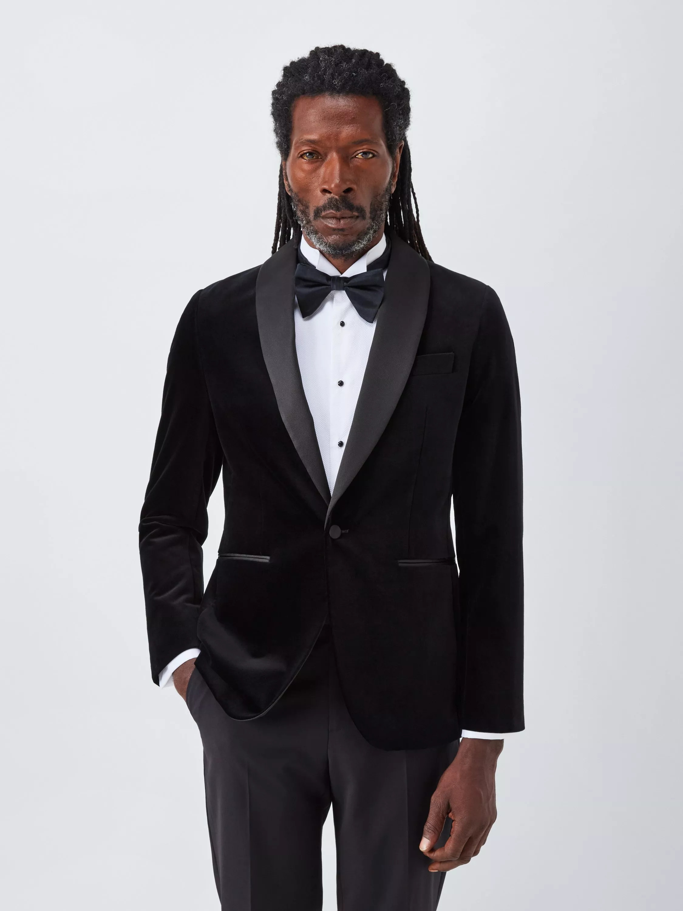 John Lewis Regular Fit Embroidered Wool Blend Dinner Jacket, Black | John Lewis (UK)