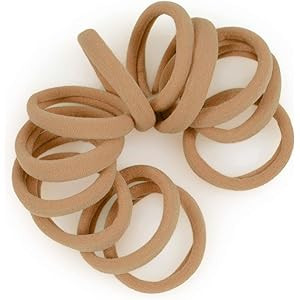 Cyndibands Soft and Stretchy Gentle Hold Seamless Elastic Fabric No-Metal Ponytail Holders - 12 H... | Amazon (US)