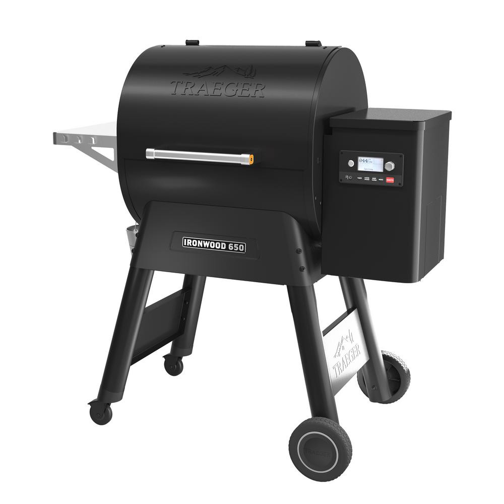 Ironwood 650 Pellet Grill Plus Pellet Sensor in Black | The Home Depot