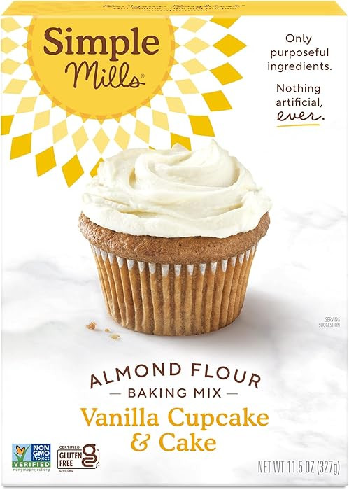 Simple Mills Almond Flour Baking Mix, Vanilla Cupcake & Cake Mix - Gluten Free, Plant Based, Pale... | Amazon (US)