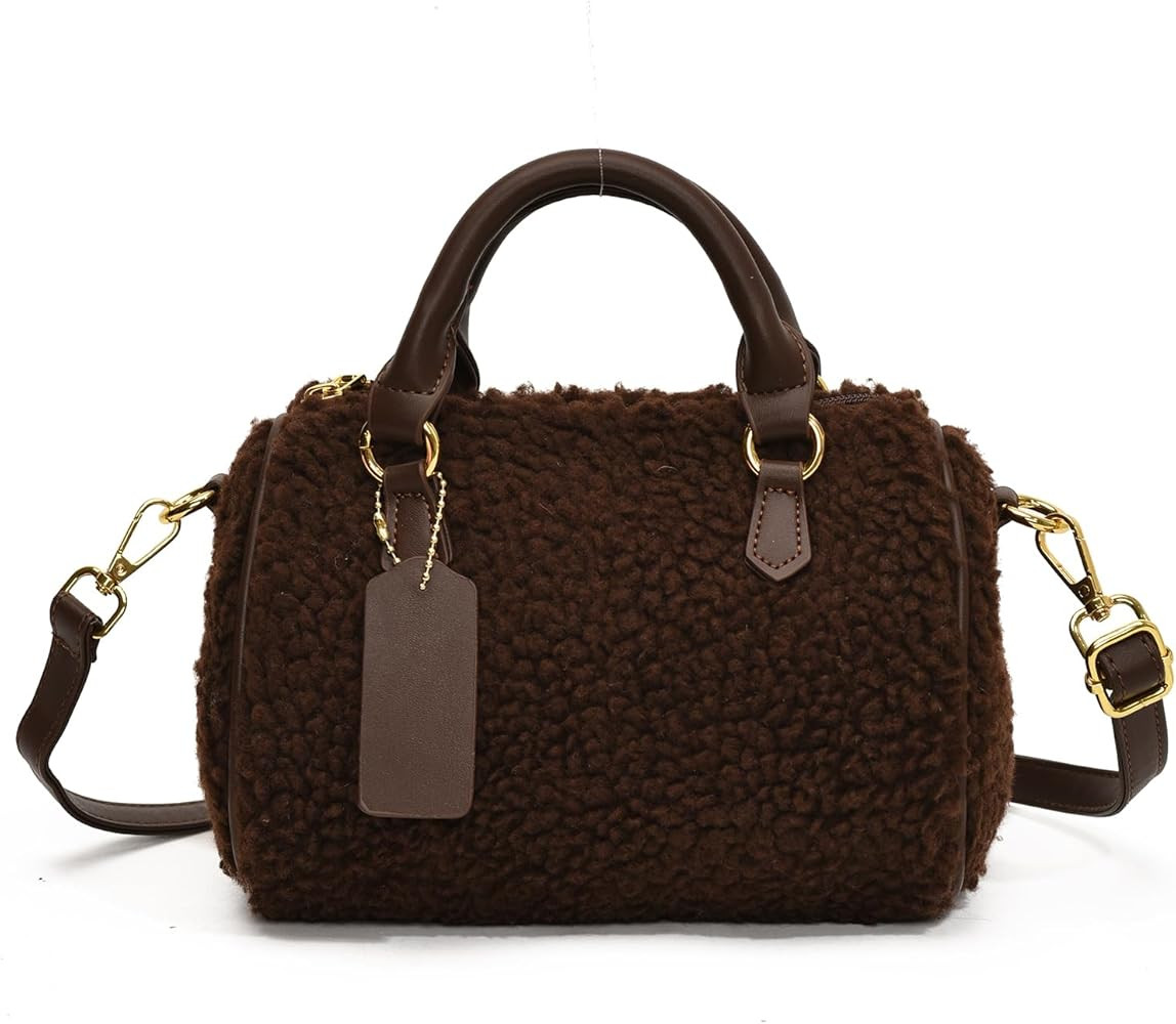 Fuzzy Purses for Women Cute Lambswool Furry Tote Bag Faux Fur Purse Top-Handle Fluffy Crossbody H... | Amazon (US)