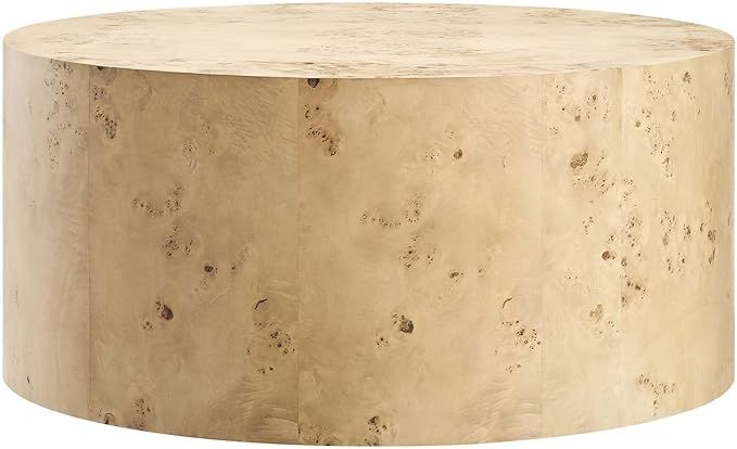 Modway Cosmos 35" Round Wood Coffee Table, for Living Room, Natural Burl | Amazon (US)