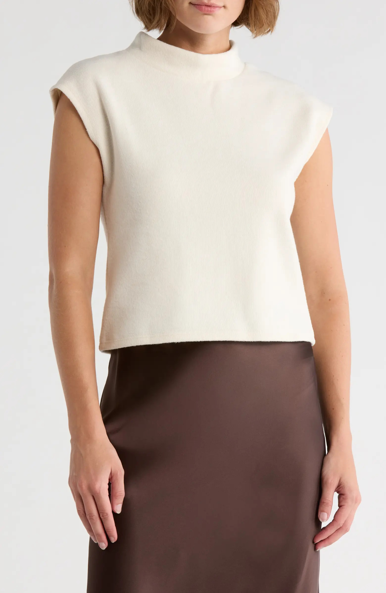 Mock Neck Cap Sleeve Sweater | Nordstrom Rack