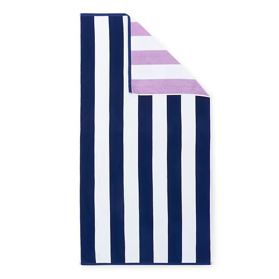 Outdoor Oasis Reversible Cabana Stripe Purple And Lilac Beach Towel | JCPenney