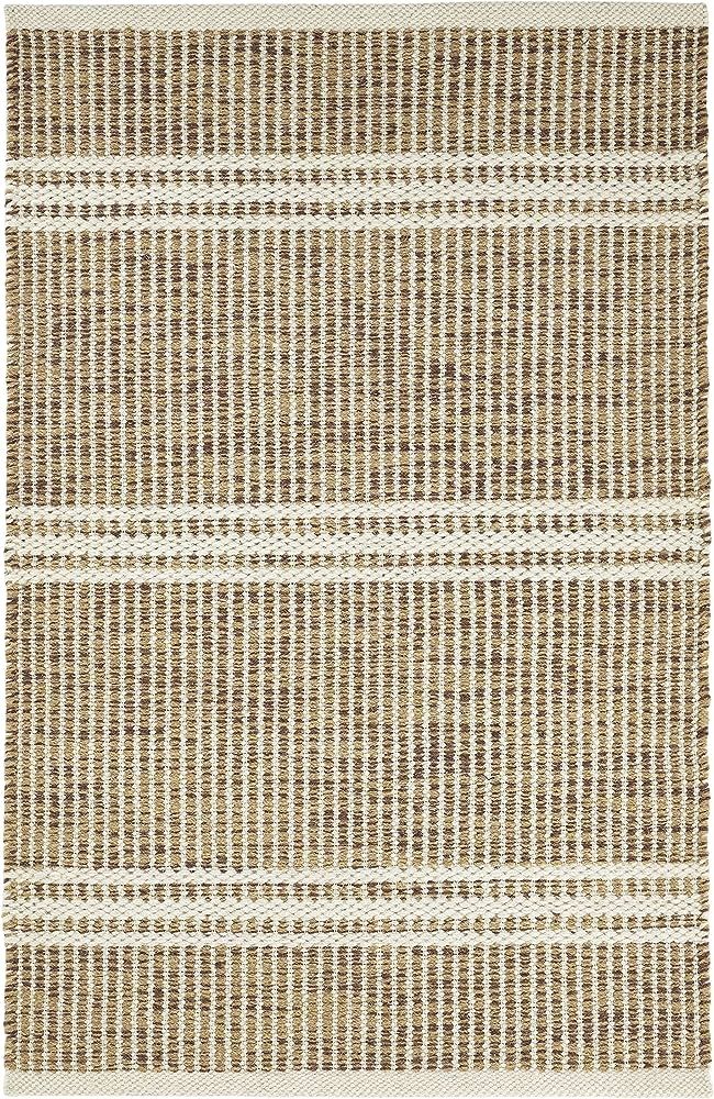 Dash and Albert Malta Natural Handwoven Wool Rug, 2 X 3 Feet, Neutral/Ivory Stripe Pattern | Amazon (US)