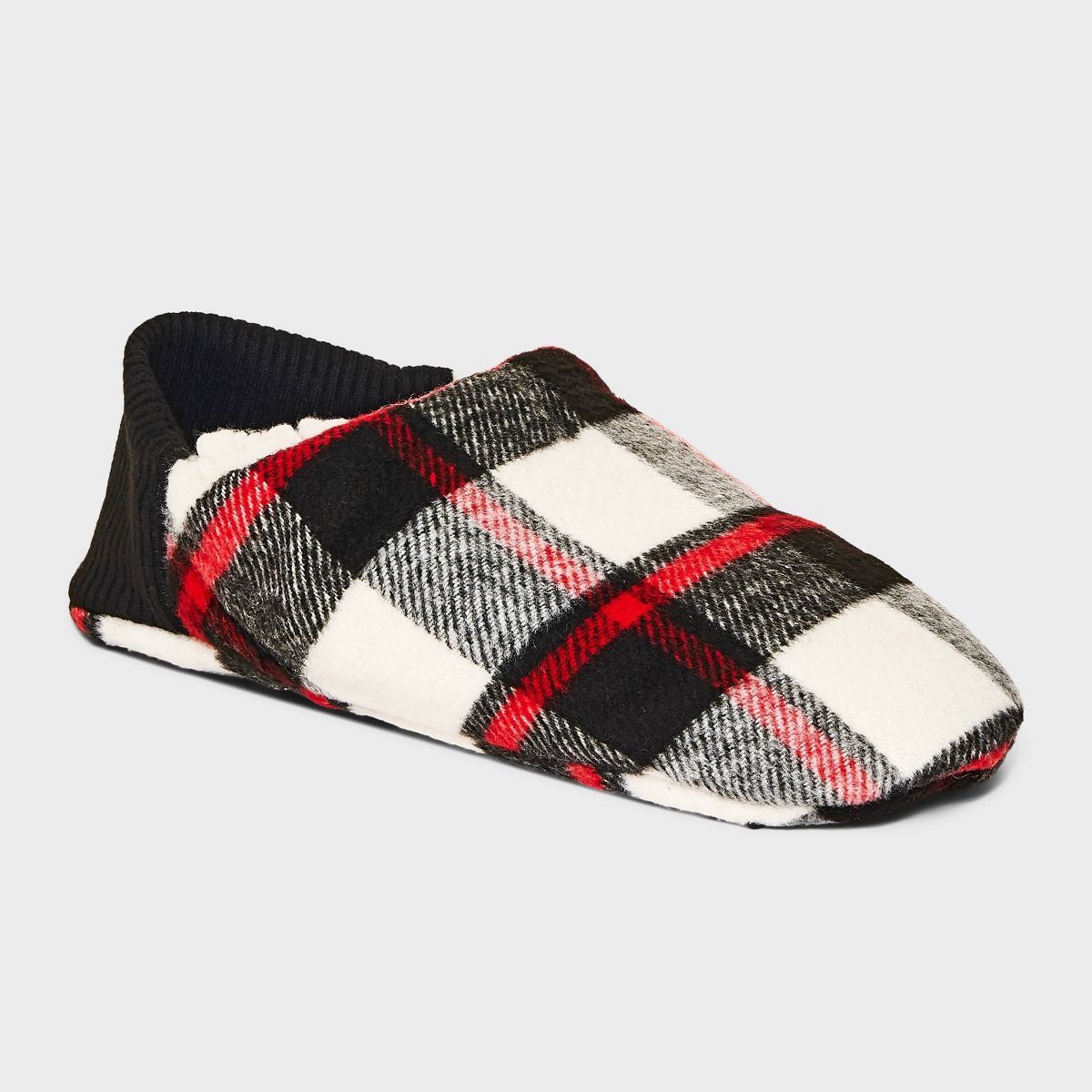 Adult Tartan Plaid Faux Shearling Lined Pull-On Slipper Socks with Huggable Heel & Grippers - Won... | Target