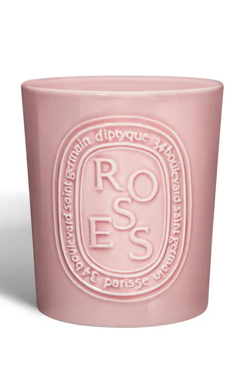 Diptyque Roses Large Scented Candle in Pink Vessel at Nordstrom, Size 21.1 Oz | Nordstrom