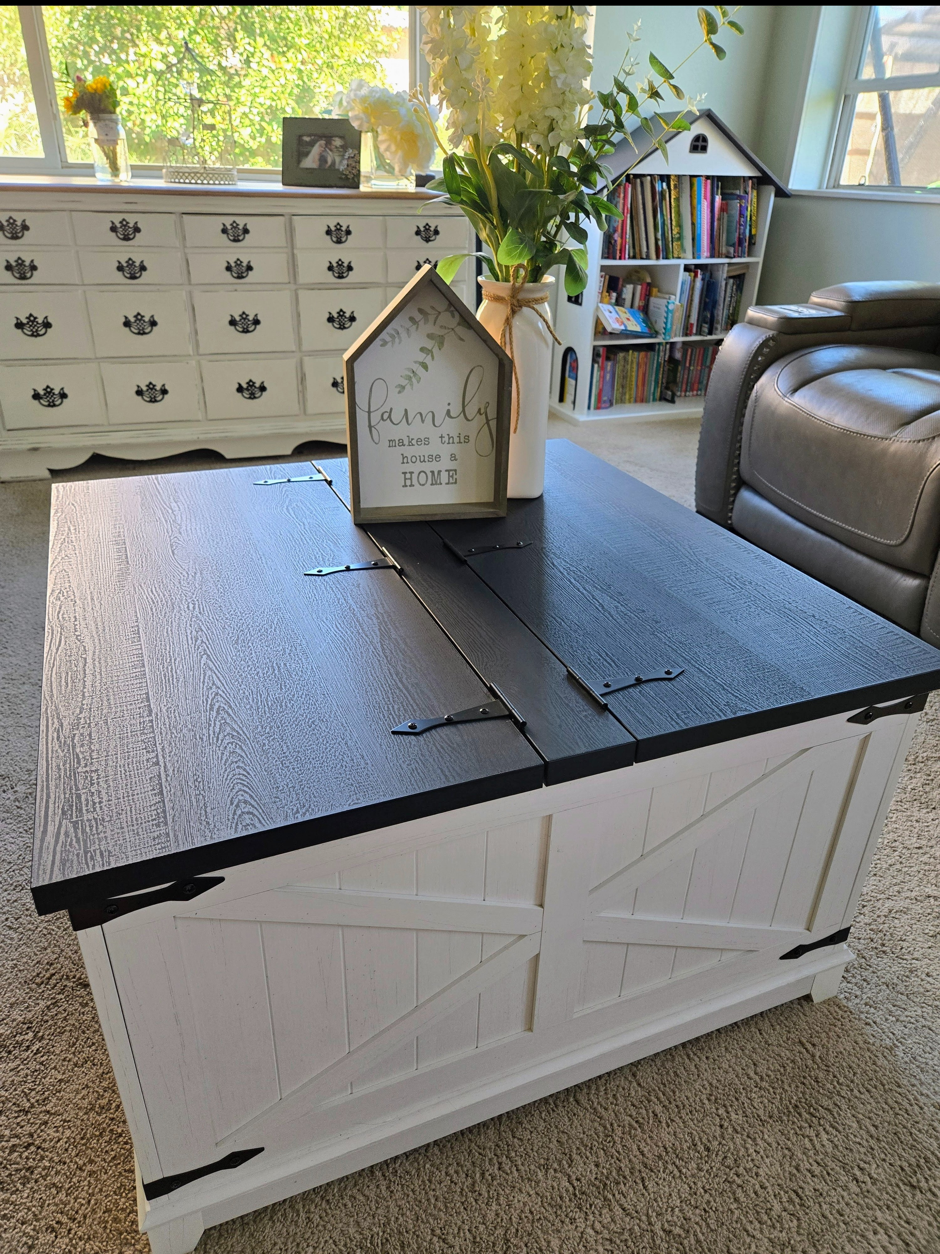 Farmhouse coffee table with storage furniture Amazon finds

#LTKHome