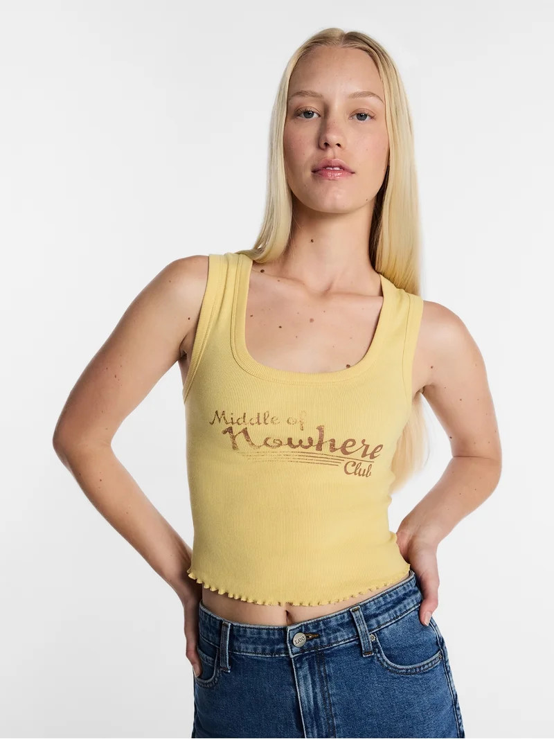 Kacey Lee Women's Middle of Nowhere Club Graphic Cutaway Tank Top, Sizes XS-XXL | Walmart (US)