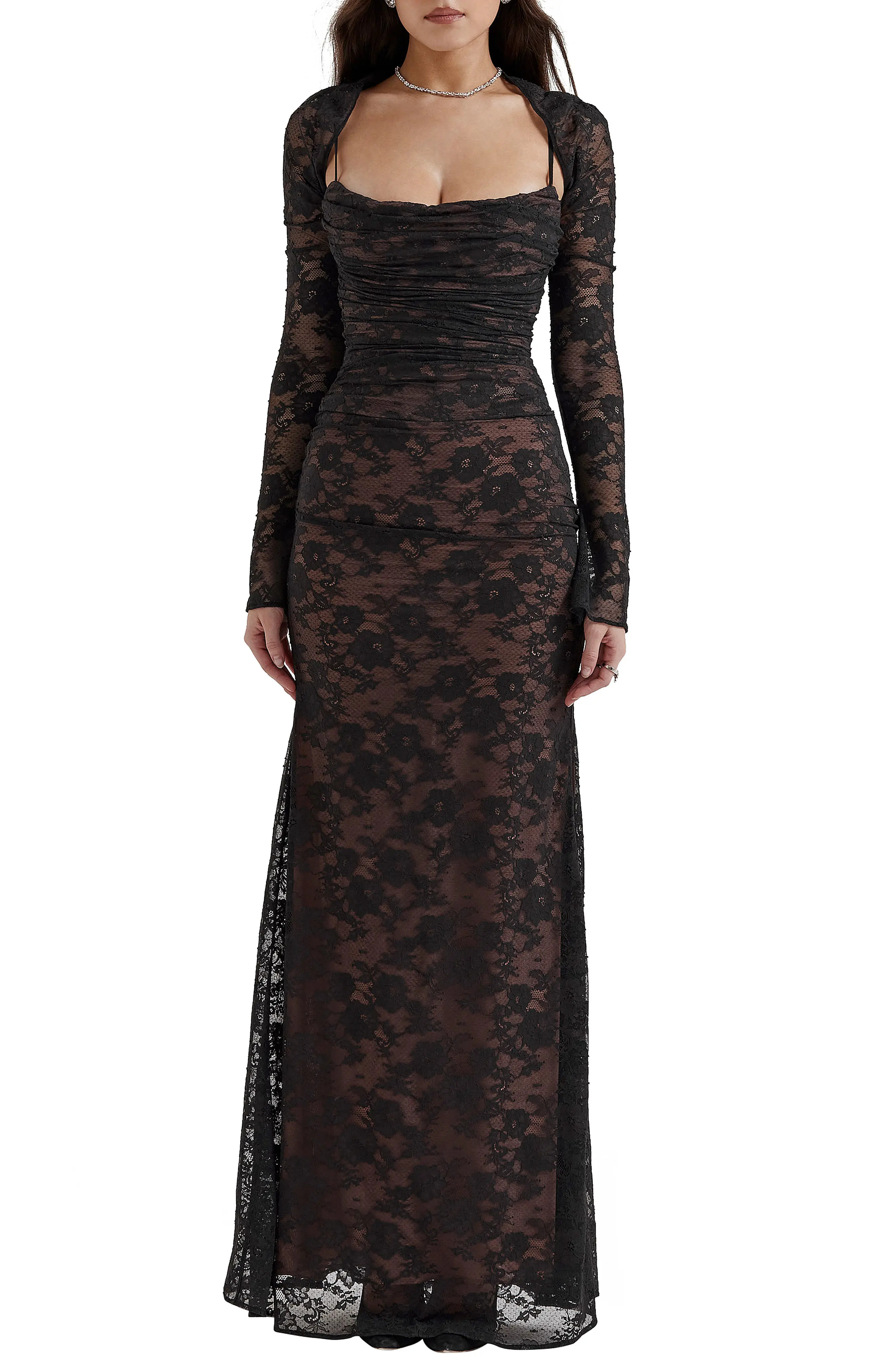 HOUSE OF CB Artemis Long Sleeve Lace Maxi Dress (Women) | Nordstrom | Nordstrom