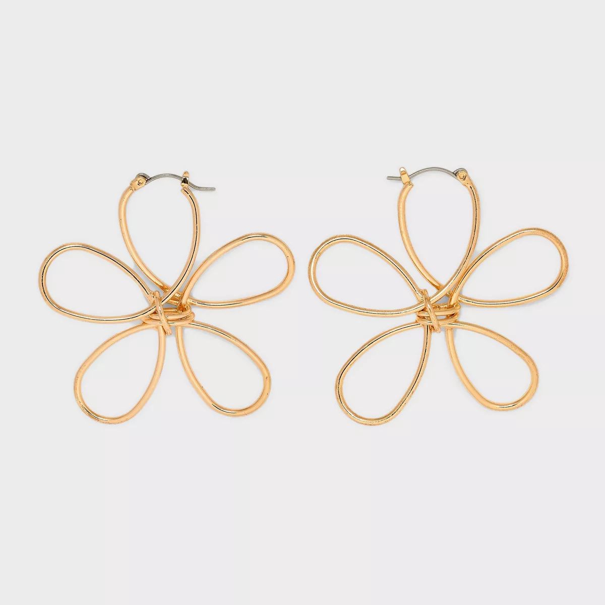 Wire Flower Hoop Earrings - Wild Fable™ Gold | Target