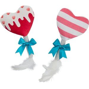 FRISCO Valentine Heart Lollipops Plush Cat Toy with Catnip, 2 count - Chewy.com | Chewy.com
