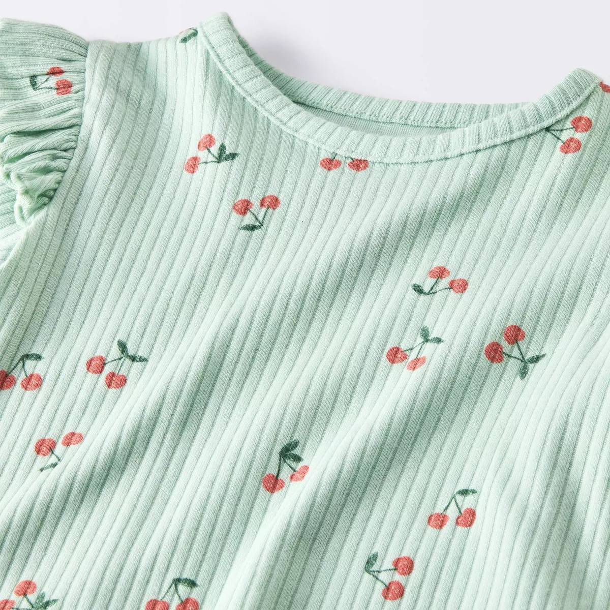 Baby Girls' 2pc Cherry Fruit Ruffle Long Sleeve T-Shirt and Leggings Set - Cloud Island™ Light ... | Target