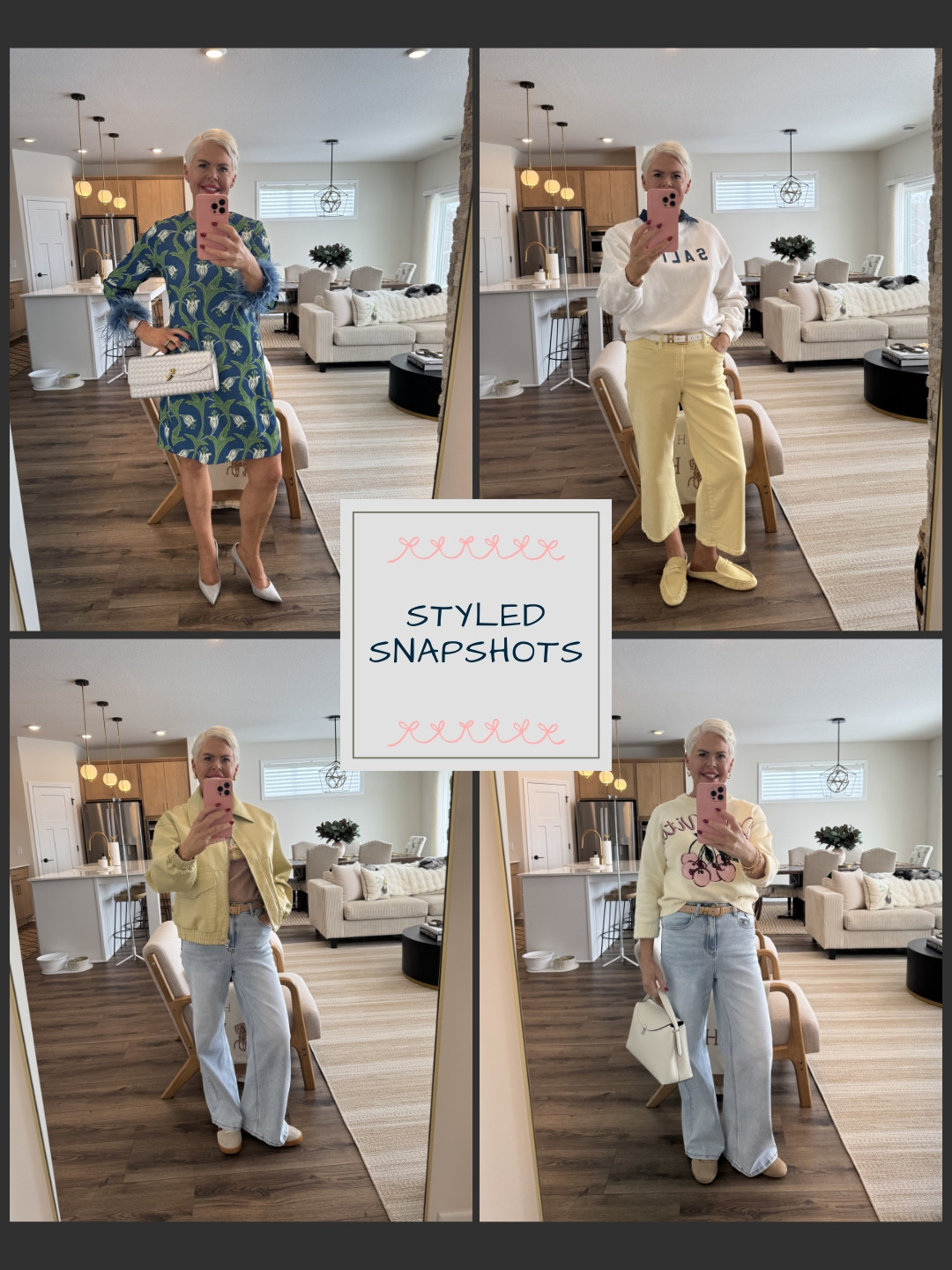 Spring outfit inspo: chic elevated casual looks for daily life & a designer inspired dress that's perfect for Mother's Day or Easter. 

 #LTKootd #LTKmomlife #LTKOver40