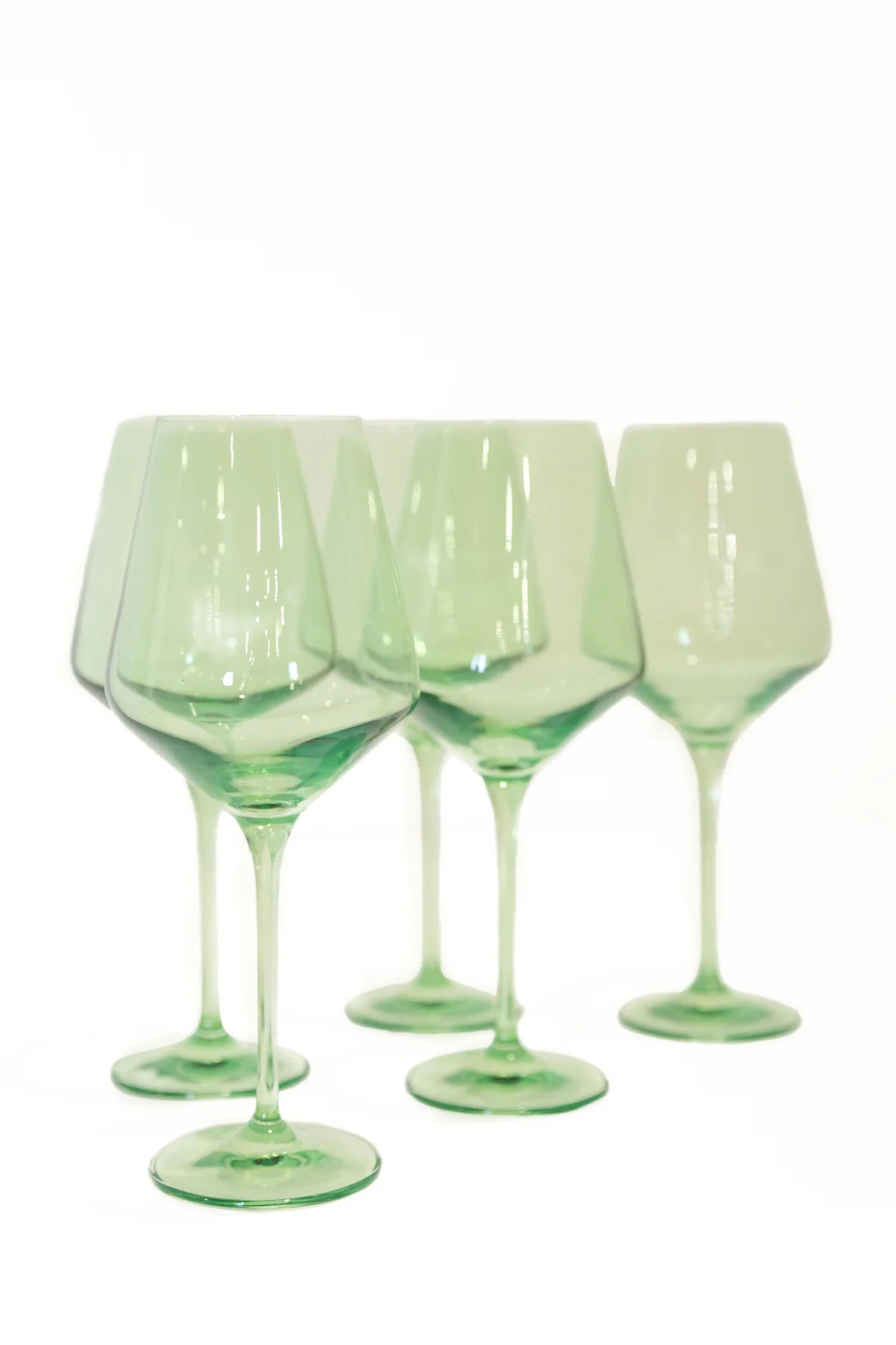 Wine Stemware, Set of 6 Mint Green | Over The Moon