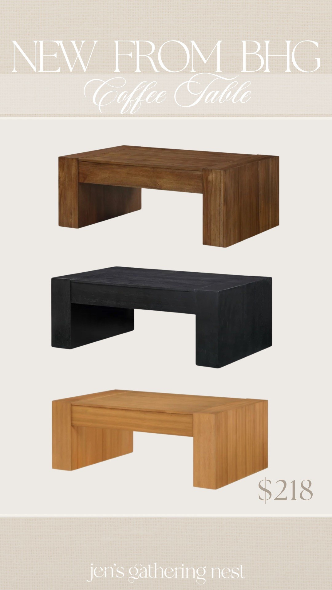 Walmart just came out with these new BHG chunky coffee tables 😍 and they’re under $220! They come in 3 colors and have such a beautiful shape.

#walmartfind #walmarthome #coffeetable #affordablehome #homefind #betterhomesandgardens #modernorganichome #neutralhome #livingroom #dealoftheday 

#LTKStyleTip #LTKHome #LTKSaleAlert