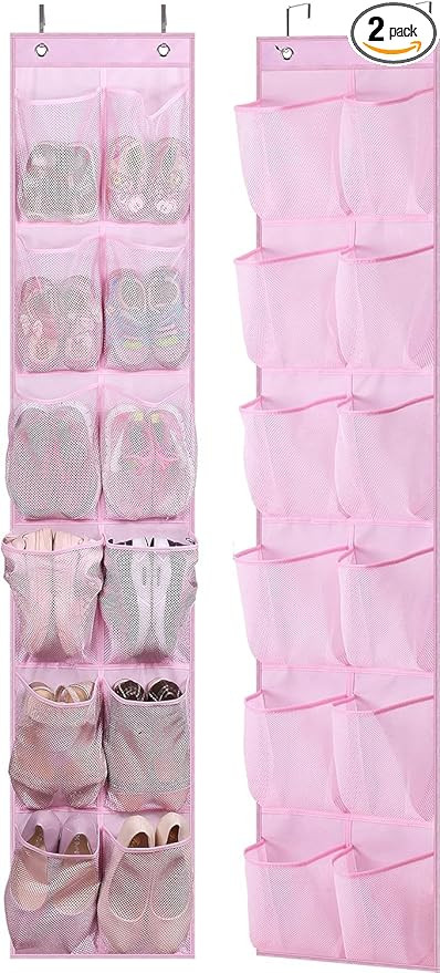 MISSLO Kids Over the Door Shoe Organizer Baby Hanging Shoe Rack Narrow Closet Storage bags with 1... | Amazon (US)