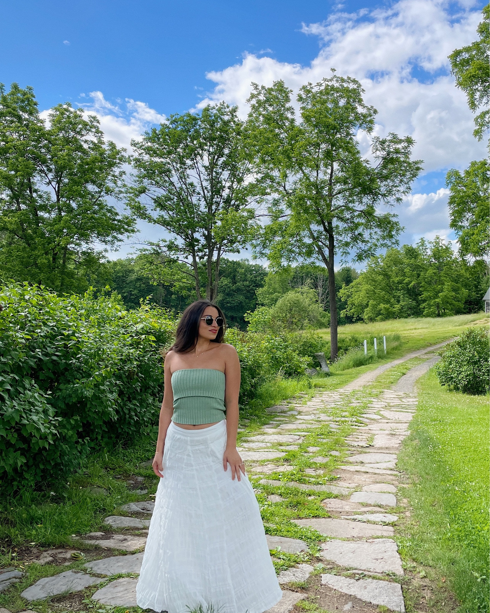 Been trying to find the perfect maxi skirt for summer and I'm in love with this one! I got a size S for a looser fit, XS top!

Lulus, maxi skirt, white maxi skirt, tiered maxi skirt, strapless top, sage green ribbed top, summer outfit, vacation outfit, european summer, beach outfit

#LTKStyleTip #LTKTravel