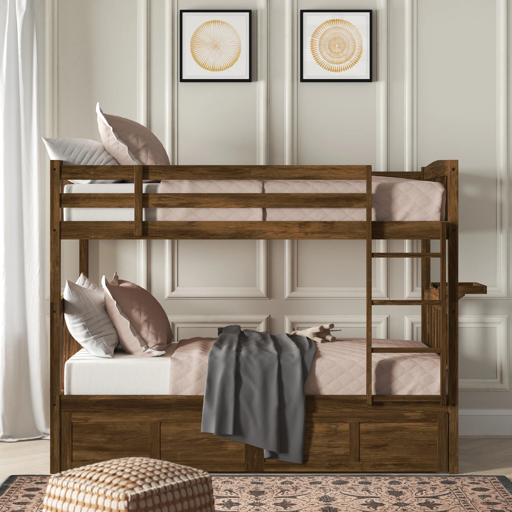 Thomson Twin Bunk Bed with Storage Drawers and Tray, Mattress not Included | Wayfair North America