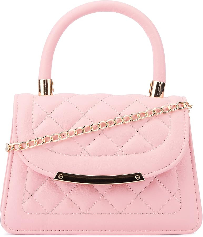 Olivia Miller Women's Fashion Laurel Quilted Faux PU Leather w Top Handle, Small Crossbody Bag, C... | Amazon (US)