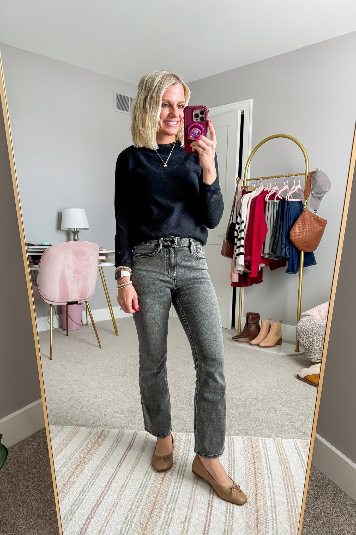 What I wore today, minus the shoes because it’s still too cold outside! 
Sweater- xsmall
Jeans- 25/26"

#LTKootd #LTKPetite #LTKOver40