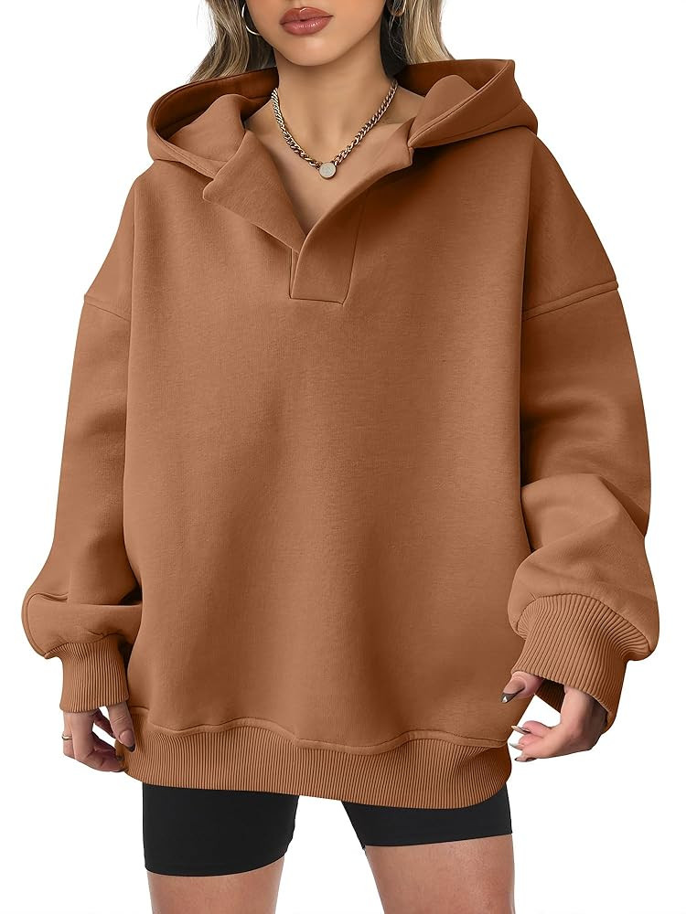 ANRABESS Womens Oversized Hoodies V Neck Sweatshirts Fleece Long Sleeve Pullover Y2K Clothes 2025... | Amazon (US)