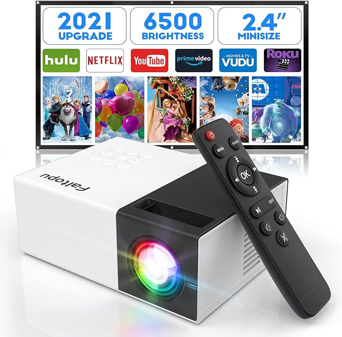 Faltopu Mini Projector, 2021 Upgraded Brightness, 1080P Supported Outdoor Projector, 2.4 Inch Por... | Amazon (US)