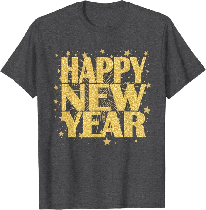 Happy New Year 2025 New Years Eve Party Countdown Fireworks T-Shirt | Amazon (US)