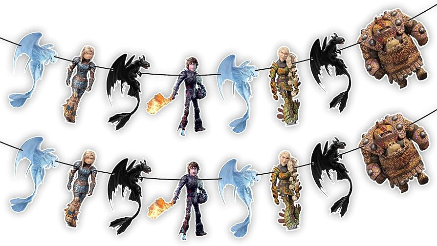 How to Train Your Dragn Garland Decoration \u2013 Fantasy Dragon Theme Hanging Garland for Birthd... | Amazon (US)
