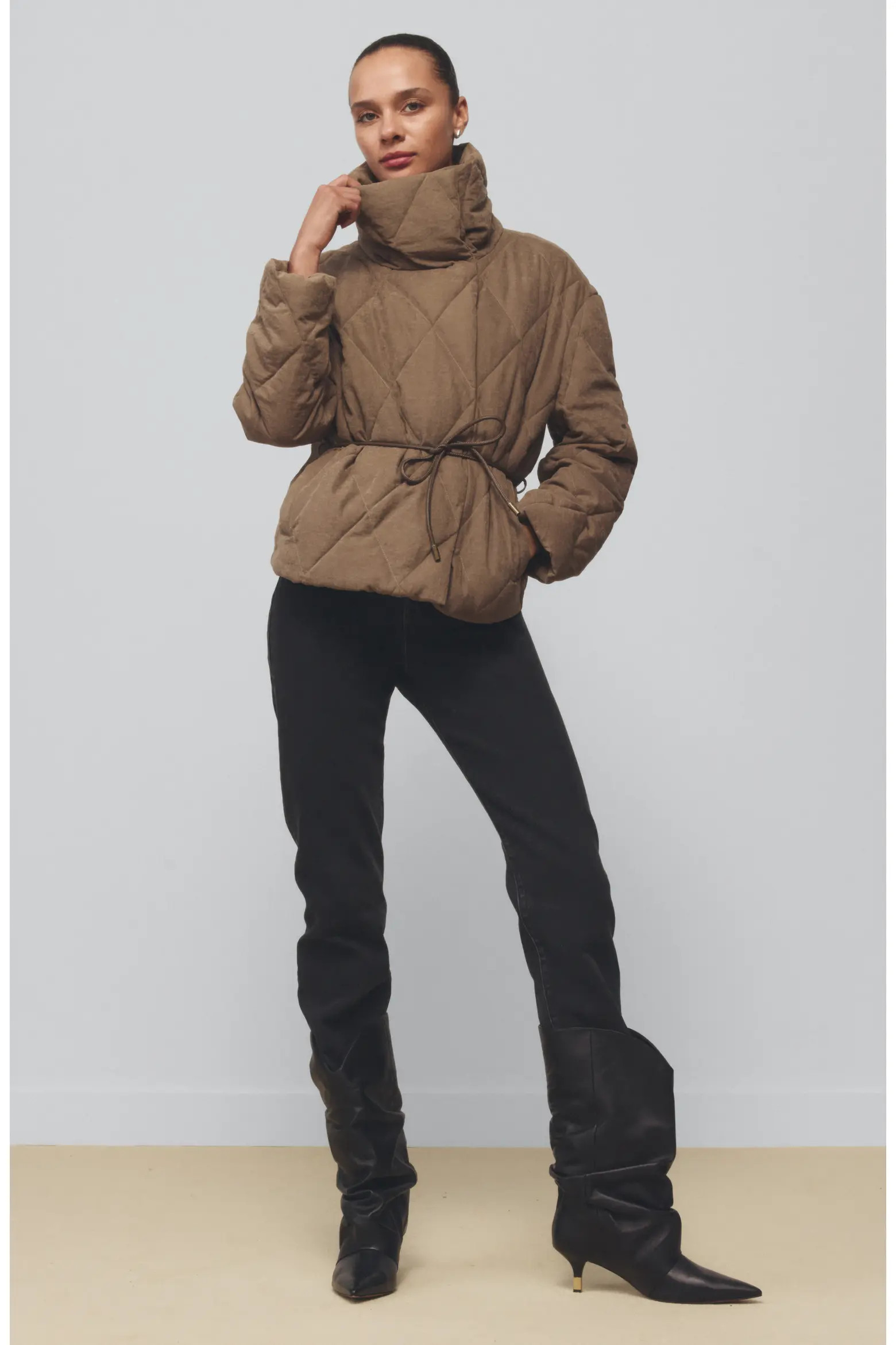 Tie Waist Puffer Coat (Women) | Nordstrom | Nordstrom