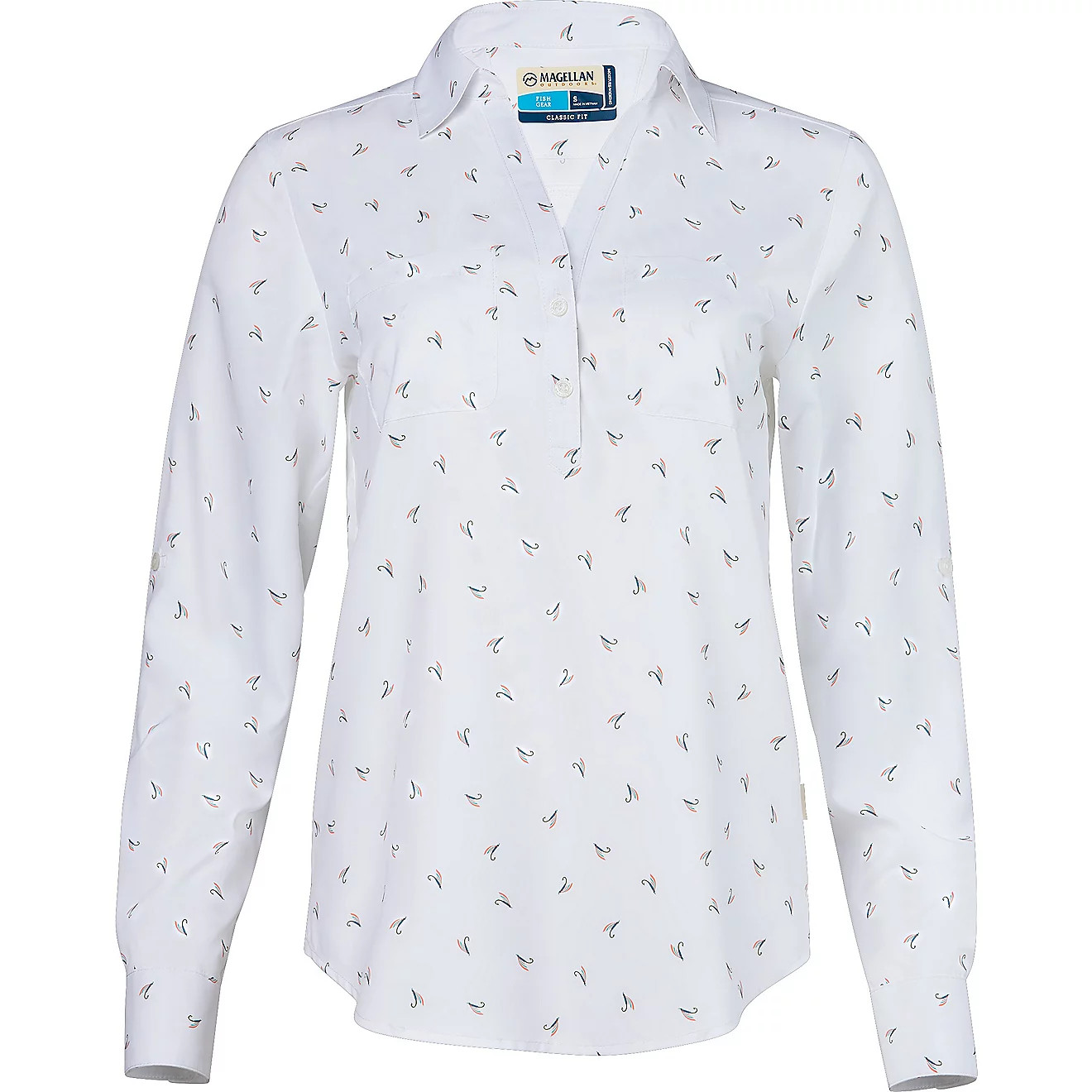 Magellan Outdoors Women's Aransas Pass Long Sleeve Henley Stripe Shirt | Academy | Academy Sports + Outdoors