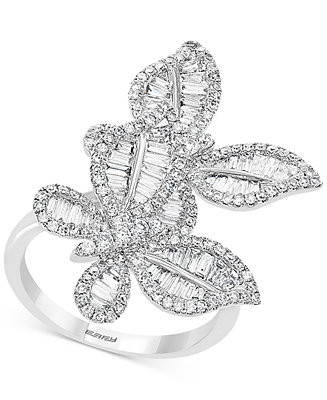 EFFY® Diamond Butterfly Statement Ring (1-3/8 ct. t.w.) in 14k White Gold - Macy's | Macy's